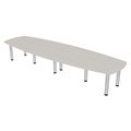 Skutchi Designs 10Ft Arc Boat Conference Room Table with Silver Post Legs, 10 Person Table, Sea Salt HAR-ABOT-46119-PT-26